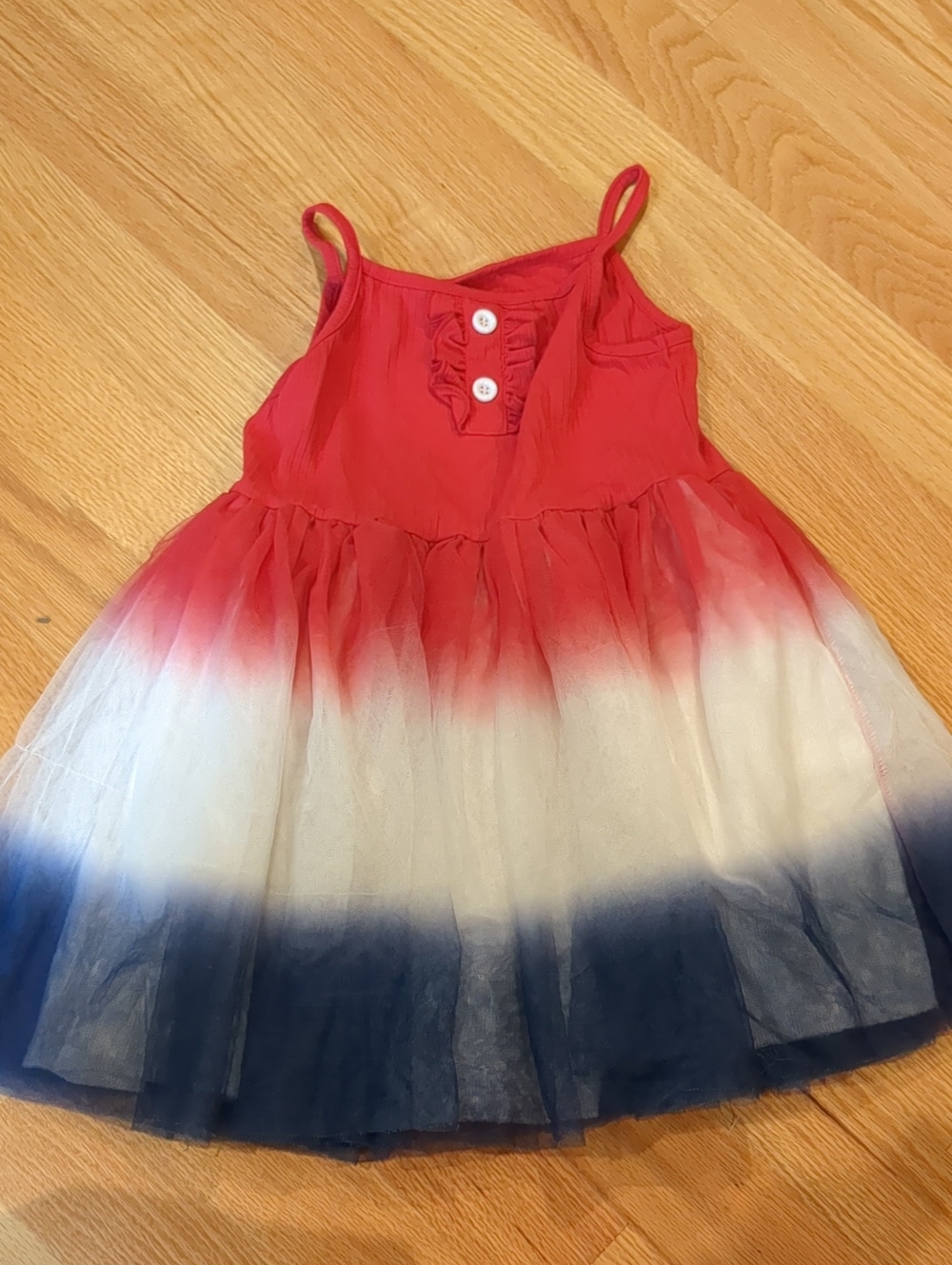 Girls Red White & Blue Ombre Tulle Dress